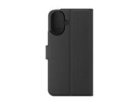 iFrogz Defence - Lommebok for mobiltelefon - PU-skinn (termoplastisk polyuretan + polykarbonat), lærfølelse - svart - for Apple iPhone 16 302315354