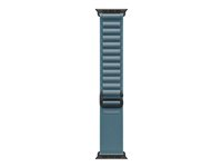 Apple - Sløyfe for smart armbåndsur - 49 mm, svart titanfinish - Medium størrelse - lys blå - for Watch Hermès Series 9, SE 3, Series 10, Series 11, Series 8, Series 9, Ultra 2, Ultra 3 MG9L4ZM/A