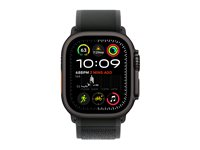 Apple Watch Ultra 2 - 49 mm - svart titan - smartklokke med Trail Loop - nylonvev - svart - båndbredde: S/M - 64 GB - LTE, Wi-Fi 4, UWB, Bluetooth - 4G - 61.8 g MX4U3DH/A