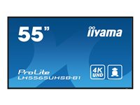 iiyama ProLite LH5565UHSB-B1 - 55" Diagonalklasse (54.6" synlig) LED-bakgrunnsbelyst LCD-skjerm - intelligent skilting - Android - 4K UHD (2160p) 3840 x 2160 - svart LH5565UHSB-B1