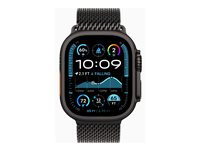 Apple Watch Ultra 2 - 49 mm - svart titan - smartklokke med fint strikket løkke - båndbredde: M - 64 GB - LTE, Wi-Fi 4, UWB, Bluetooth - 4G - 61.8 g MX5U3DH/A