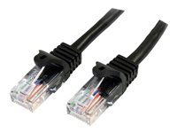 StarTech.com 3m Black Cat5e / Cat 5 Snagless Patch Cable - Koblingskabel - RJ-45 (hann) til RJ-45 (hann) - 3 m - UTP - CAT 5e - uten hindringer - svart 45PAT3MBK