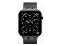 Apple Watch Series 11 (GPS + Cellular) - 46 mm - skifer titan - smartklokke med fint strikket løkke - nett av rustfritt stål - skifer - båndbredde: S/M - 64 GB - Bluetooth, LTE, Wi-Fi 4, UWB - 5G - 43.1 g MFD34QN/A