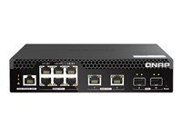 QNAP - Switch - halvbredde - Styrt - 10 x 2.5GBase-T + 2 x 10 Gigabit SFP+ + 6 x 2.5GBase-T + 2 x 10 Gigabit Ethernet - PoE++ (310 W) QSW-M2106PR-2S2T