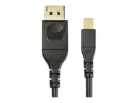 StarTech.com 3ft (1m) VESA Certified Mini DisplayPort to DisplayPort 1.4 Cable, 8K 60Hz HBR3 HDR, Super UHD mDP to DP 1.4 Cord, Slim (34 AWG) Ultra HD 4K 120Hz, Monitor/Video Cable - mDP to DP Cable (DP14MDPMM1MB) - DisplayPort-kabel - Mini DisplayPort (hann) låst til DisplayPort (hann) låst - DisplayPort 1.4 - 1 m - 8K-støtte - svart DP14MDPMM1MB