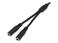 StarTech.com 3.5mm Audio Extension Cable - Slim Audio Splitter Y Cable and Headphone Extender - Male to 2x Female AUX Cable (MUY1MFFS) - Lydsplitter - mini-phone stereo 3.5 mm hann til mini-phone stereo 3.5 mm hunn - 20 cm - svart - for P/N: MU15MMS, MU6MMS MUY1MFFS