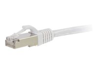 C2G Cat6a Booted Shielded (STP) Network Patch Cable - Koblingskabel - RJ-45 (hann) til RJ-45 (hann) - 10 m - STP - CAT 6a - formstøpt, uten hindringer, flertrådet - hvit 89941