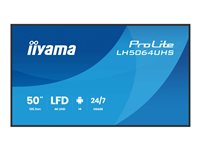 iiyama ProLite LH5064UHS-B1AG - 50" Diagonalklasse (49.5" synlig) LED-bakgrunnsbelyst LCD-skjerm - intelligent skilting - med innebygd SoC-mediespiller - 4K UHD (2160p) 3840 x 2160 - svart ramme med matt finish LH5064UHS-B1AG
