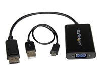 StarTech.com DisplayPort to VGA Adapter with Audio - 1920x1200 - DP to VGA Converter for Your VGA Monitor or Display (DP2VGAA) - DisplayPort / VGA-adapter - DisplayPort (hann) til HD-15 (VGA), minijakk, Micro-USB type B (kun strøm) (hunn) - DisplayPort 1.2 - 18.4 m - aktiv, 1920 x 1200 (WUXGA)-støtte - svart - for P/N: DK30CH2DEP, DK30CH2DEPUE, TB32DP14, TB32DP2T, TB3DK2DHV, TB3DK2DHVUE, TB3DKDPMAWUE DP2VGAA