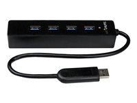 StarTech.com 4-Port USB 3.0 Hub with Built-in Cable - SuperSpeed Laptop USB Hub - Portable USB Splitter - Mini USB Hub (ST4300PBU3) - Hub - 4 x SuperSpeed USB 3.0 - stasjonær - for P/N: FCREADMICRO3, MSDREADU3CA ST4300PBU3