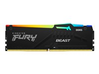 Kingston FURY Beast RGB - DDR5 - modul - 32 GB - DIMM 288-pin - 5200 MT/s / PC5-41600 - CL40 - 1.25 V - ikke-bufret - on-die ECC KF552C40BBA-32