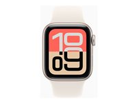 Apple Watch SE 3 (GPS + Cellular) - 40 mm - stjernelysaluminium - smartklokke med sportsbånd - fluorelastomer - stjernelys - båndbredde: S/M - 64 GB - LTE, Wi-Fi 4, Bluetooth - 5G - 26.4 g MEP64QN/A