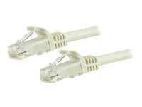 StarTech.com 3m CAT6 Ethernet Cable, 10 Gigabit Snagless RJ45 650MHz 100W PoE Patch Cord, CAT 6 10GbE UTP Network Cable w/Strain Relief, White, Fluke Tested/Wiring is UL Certified/TIA - Category 6 - 24AWG (N6PATC3MWH) - Koblingskabel - RJ-45 (hann) til RJ-45 (hann) - 3 m - UTP - CAT 6 - formstøpt, uten hindringer - hvit N6PATC3MWH