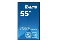 iiyama ProLite LH5541UHS-B2 - 55" Diagonalklasse (54.6" synlig) LED-bakgrunnsbelyst LCD-skjerm - intelligent skilting - 4K UHD (2160p) 3840 x 2160 - svart, glanset LH5541UHS-B2