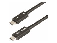 StarTech.com 1.6ft (50cm) Thunderbolt 4 Cable, 40Gbps, 100W Power Delivery, 4K/8K Video Support, Intel-Certified Thunderbolt Cable - Compatible w/ USB4/Thunderbolt 3/USB 3.2/USB Type-C/DisplayPort (TBLT4MM50CM) - Thunderbolt-kabel - Thunderbolt 4 (hann) til Thunderbolt 4 (hann) - USB4/Thunderbolt 3/USB 3.2/USB Type-C/DisplayPort - 50 cm - passiv, 4K-støtte, 8K-støtte, USB Power Delivery (100 W) - svart TBLT4MM50CM
