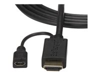 StarTech.com HDMI to VGA Cable - 3 ft / 1m - 1080p - 1920 x 1200 - Active HDMI Cable - Monitor Cable - Computer Cable (HD2VGAMM3) - Adapterkabel - HDMI, Micro-USB type B (kun strøm) til HD-15 (VGA) hann - 1 m - svart - aktiv, 1920 x 1200 (WUXGA)-støtte HD2VGAMM3