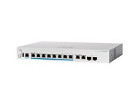 Cisco Business 350 Series CBS350-8MP-2X - Switch - L3 - Styrt - 8 x 100/1000/2.5G (PoE+) + 2 x combo 10 Gigabit SFP+/RJ-45 - rackmonterbar - PoE+ (240 W) - gjenfabrikert CBS350-8MP-2XUK-RF