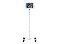 Compulocks iPad 10.2" Space Enclosure Medical Rolling Cart Extended - Vogn - for nettbrett - låsbar - medisinsk - metall, høyverdig aluminium - hvit - skjermstørrelse: 10.2" - for Apple 10.2-inch iPad (7. generasjon, 8. generasjon, 9. generasjon) MCRSTDEXW102IPDSW