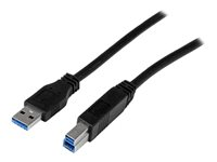 StarTech.com 2m 6 ft Certified SuperSpeed USB 3.0 A to B Cable Cord - USB 3 Cable - 1x USB 3.0 A (M), 1x USB 3.0 B (M) - 2 meter, Black (USB3CAB2M) - USB-kabel - USB Type B (hann) til USB-type A (hann) - USB 3.0 - 2 m - formstøpt - svart - for P/N: KITBXDOCKPEU, KITBXDOCKPNA, KITBXDOCKPUK, SV231HU34K6, SV231QDPU34K, SV431HU34K6 USB3CAB2M