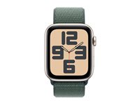 Apple Watch SE (GPS) - 2. generasjon - 44 mm - stjernelysaluminium - smartklokke med sportssløyfe - myk dobbeltlagsnylon - innsjø grønn - håndleddstørrelse: 130-200 mm - 32 GB - Wi-Fi 4, Bluetooth - 32.9 g MXEW3QN/A