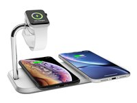 ZENS Dual+Watch Aluminium Wireless Charger - Trådløs ladematte + AC-strømadapter - 20 watt - Apple Fast Charge, FC - hvit - for Apple Watch ZEDC05W/00
