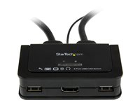 StarTech.com 2 Port USB HDMI Cable KVM Switch with Audio and Remote Switch - USB Powered KVM with HDMI - Dual Port HDMI KVM Switch (SV211HDUA) - KVM / lydsvitsj - 2 x KVM/lyd - 1 lokalbruker - stasjonær SV211HDUA