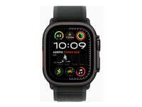 Apple Watch Ultra 2 - 49 mm - svart titan - smartklokke med Trail Loop - nylonvev - svart - båndbredde: M/L - 64 GB - LTE, Wi-Fi 4, UWB, Bluetooth - 4G - 61.8 g MX4V3DH/A