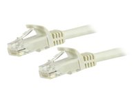 StarTech.com 15m CAT6 Ethernet Cable, 10 Gigabit Snagless RJ45 650MHz 100W PoE Patch Cord, CAT 6 10GbE UTP Network Cable w/Strain Relief, White, Fluke Tested/Wiring is UL Certified/TIA - Category 6 - 24AWG (N6PATC15MWH) - Koblingskabel - RJ-45 (hann) til RJ-45 (hann) - 15 m - UTP - CAT 6 - formstøpt, uten hindringer - hvit N6PATC15MWH