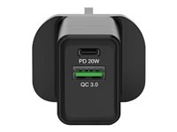 PORT Connect - Strømadapter - 20 watt - 3 A - QC 3.0 - 2 utgangskontakter (USB, 24 pin USB-C) - Storbritannia 900069-UK
