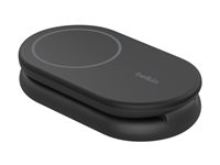 Belkin BoostCharge - Trådløst ladestativ - magnetisk, sammenleggbar, med Qi2 + AC-strømadapter - 15 watt - 3 A - Fast Charge, Power Delivery 3.1 - svart WIB007VFBK