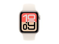 Apple Watch SE 3 (GPS + Cellular) - 40 mm - stjernelysaluminium - smartklokke med sportsbånd - fluorelastomer - stjernelys - båndbredde: M/L - 64 GB - LTE, Wi-Fi 4, Bluetooth - 5G - 26.4 g MEP74QN/A