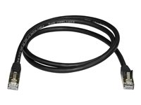 StarTech.com 7m CAT6A Ethernet Cable, 10 Gigabit Shielded Snagless RJ45 100W PoE Patch Cord, CAT 6A 10GbE STP Network Cable w/Strain Relief, Black, Fluke Tested/UL Certified Wiring/TIA - Category 6A - 26AWG (6ASPAT7MBK) - Koblingskabel - RJ-45 (hann) til RJ-45 (hann) - 7 m - STP - CAT 6a - formstøpt, uten hindringer - svart 6ASPAT7MBK