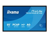 iiyama ProLite T6529AS-B1AG - 65" Diagonalklasse (64.5" synlig) LED-bakgrunnsbelyst LCD-skjerm - intelligent skilting - med pekeskjerm (multiberørings) - 4K UHD (2160p) 3840 x 2160 - Edge LED - svart (kantstykke), matt finish T6529AS-B1AG