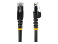 StarTech.com 2m CAT6 Ethernet Cable, 10 Gigabit Snagless RJ45 650MHz 100W PoE Patch Cord, CAT 6 10GbE UTP Network Cable w/Strain Relief, Black, Fluke Tested/Wiring is UL Certified/TIA - Category 6 - 24AWG (N6PATC2MBK) - Koblingskabel - RJ-45 (hann) til RJ-45 (hann) - 2 m - UTP - CAT 6 - formstøpt, uten hindringer - svart N6PATC2MBK