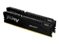 Kingston FURY Beast - DDR5 - sett - 32 GB: 2 x 16 GB - DIMM 288-pin - 5200 MT/s / PC5-41600 - CL36 - 1.25 V - ikke-bufret - on-die ECC - svart KF552C36BBEK2-32
