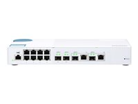 QNAP QSW-M408-2C - Switch - Styrt - 2 x 10 Gigabit SFP+ + 2 x kombo 10 Gigabit SFP+ + 8 x 10/100/1000 - stasjonær QSW-M408-2C