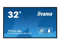 iiyama ProLite LH3260HS-B1AG - 32" Diagonalklasse (31.5" synlig) LED-bakgrunnsbelyst LCD-skjerm - intelligent skilting - med innebygd SoC-mediespiller - 1080p 1920 x 1080 - kantbelyst - svart, matt finish LH3260HS-B1AG