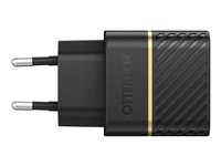 OtterBox Wall Charger - Strømadapter - 20 watt (USB-C) - svart - Europe (unntatt Storbritannia, Irland, Malta, Cyprus) 78-80348