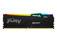 Kingston FURY Beast RGB - DDR5 - modul - 16 GB - DIMM 288-pin - 5200 MT/s / PC5-41600 - CL36 - 1.25 V - ikke-bufret - on-die ECC - svart KF552C36BBEA-16