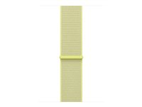 Apple - Sløyfe for smart armbåndsur - 46mm - 145 - 220 mm - neongul - for Watch Hermès Series 9, SE 3, Series 10, Series 11, Series 8, Series 9, Ultra 2, Ultra 3 MFFL4ZM/A