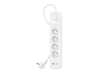 Belkin Connect - Overspenningsavleder - med USB-C- og USB-A-porter - utgangskontakter: 4 - 2 m kabel SRB001VF2M-V2