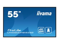 iiyama ProLite LH5560UHS-B2AG - 55" Diagonalklasse (54.6" synlig) LED-bakgrunnsbelyst LCD-skjerm - intelligent skilting - med innebygd SoC-mediespiller - 4K UHD (2160p) 3840 x 2160 - svart ramme med matt finish LH5560UHS-B2AG