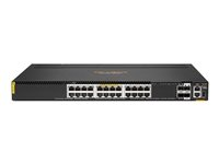 HPE Aruba Networking CX 6300M 24p Smart Rate 1G/2.5G/5G/10G Class6 PoE 2p 50G 2p 25G Switch - Switch - L3 - Styrt - 24 x 100/1000/2.5G/5G/10GBase-T (4PPoE) + 2 x 10 Gigabit / 25 Gigabit / 50 Gigabit SFP56 (uplink / stacking) + 2 x 10 Gigabit / 25 Gigabit SFP56 - rackmonterbar - 4PPoE R8S89A