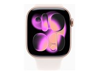 Apple Watch Series 11 (GPS + Cellular) - 46 mm - rosegull aluminium - smartklokke med sportsbånd - fluorelastomer - lett rouge - båndbredde: S/M - 64 GB - Bluetooth, LTE, Wi-Fi 4, UWB - 5G - 36.9 g MFCG4QN/A