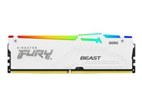 Kingston FURY Beast RGB - DDR5 - modul - 16 GB - DIMM 288-pin - 5600 MT/s / PC5-44800 - CL40 - 1.25 V - ikke-bufret - on-die ECC - hvit KF556C40BWA-16