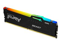 Kingston FURY Beast RGB - DDR5 - modul - 16 GB - DIMM 288-pin - 5600 MT/s / PC5-44800 - CL36 - 1.25 V - ikke-bufret - on-die ECC - svart KF556C36BBEA-16