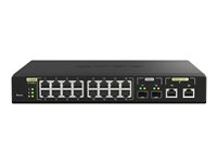 QNAP QSW-M2116P-2T2S - Switch - Styrt - 16 x 100/1000/2.5G (PoE+) + 2 x 10 Gigabit SFP+ + 2 x 100/1000/2.5/5/10G (PoE++) - stasjonær, rackmonterbar - PoE++ (280 W) QSW-M2116P-2T2S
