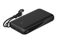 Belkin BoostCharge - Strømbank - med skjerm - 20000 mAh - 20 watt - PD - 3 utgangskontakter (2 x USB-C, USB) - på kabel: USB-C - svart BPB028HQBK