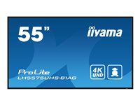 iiyama ProLite LH5575UHS-B1AG - 55" Diagonalklasse (54.6" synlig) LED-bakgrunnsbelyst LCD-skjerm - intelligent skilting - med innebygd mediespiller, SDM Slot PC - 4K UHD (2160p) 3840 x 2160 - svart ramme med matt finish LH5575UHS-B1AG