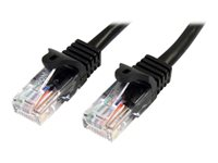 StarTech.com 2m Black Cat5e / Cat 5 Snagless Patch Cable - Koblingskabel - RJ-45 (hann) til RJ-45 (hann) - 2 m - UTP - CAT 5e - formstøpt, uten hindringer - svart 45PAT2MBK